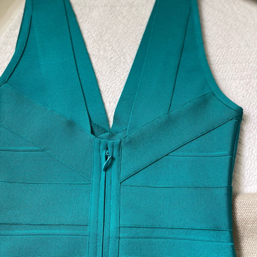 Elegant Teal Bandage Dress